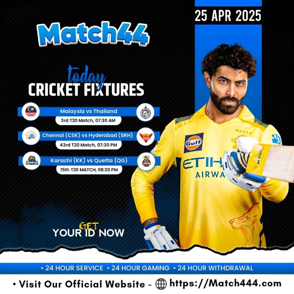 Match44 is a premium online platform that provides instant access to cricket betting IDs , fantasy sports , and casino games. With thousands of satisfied...